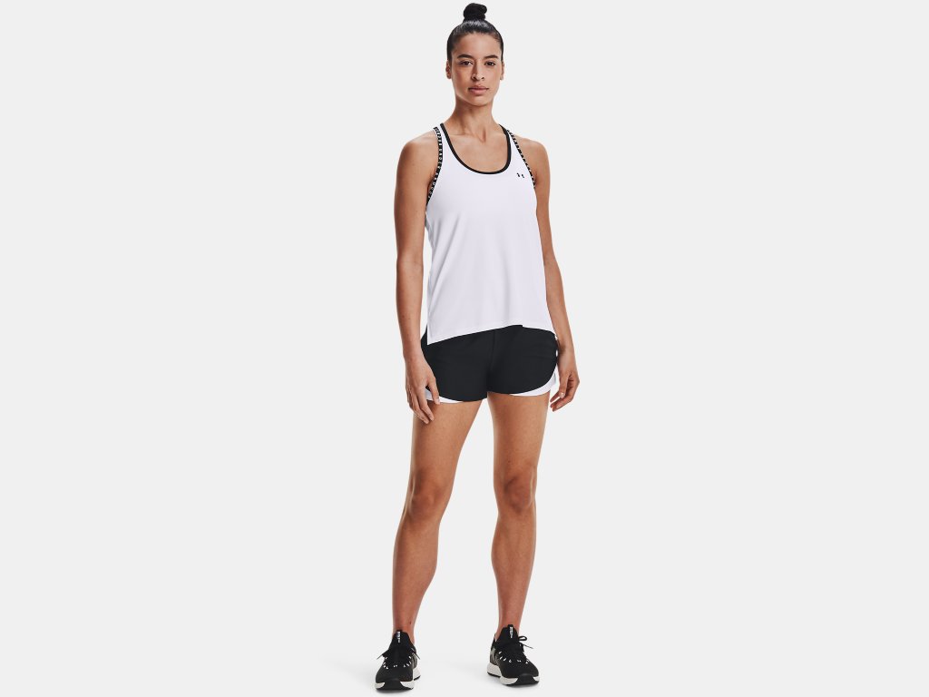 CAMISETA UNDER ARMOUR WOMEN'S KNOCKOUT TANK WHITE-WHITE-BLACK