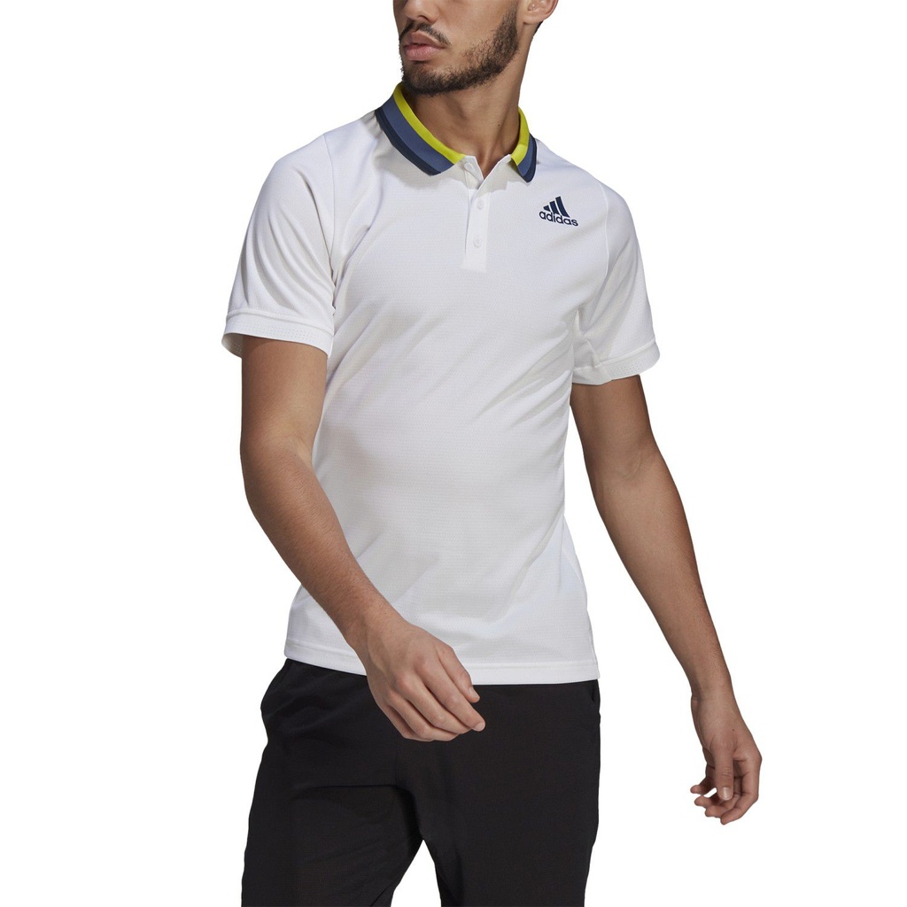 POLO FLFT PB HR WHITE/CREW NAVY