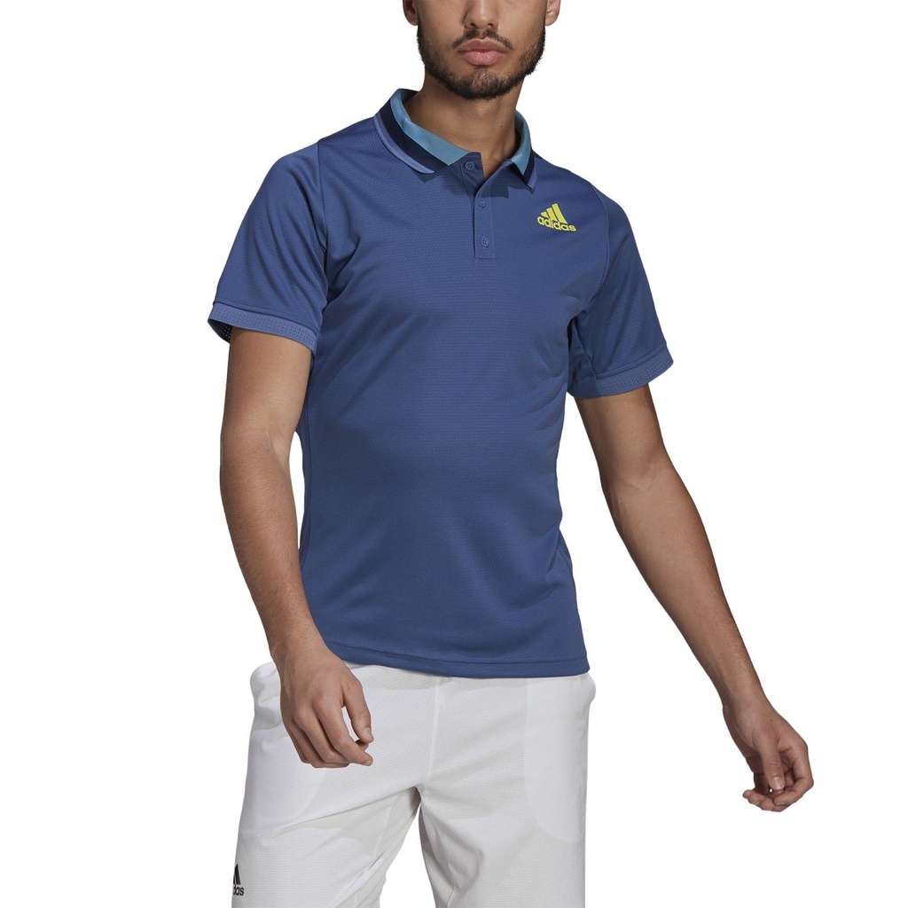 POLO FLFT PB HR CREW BLUE/ACID YELLOW