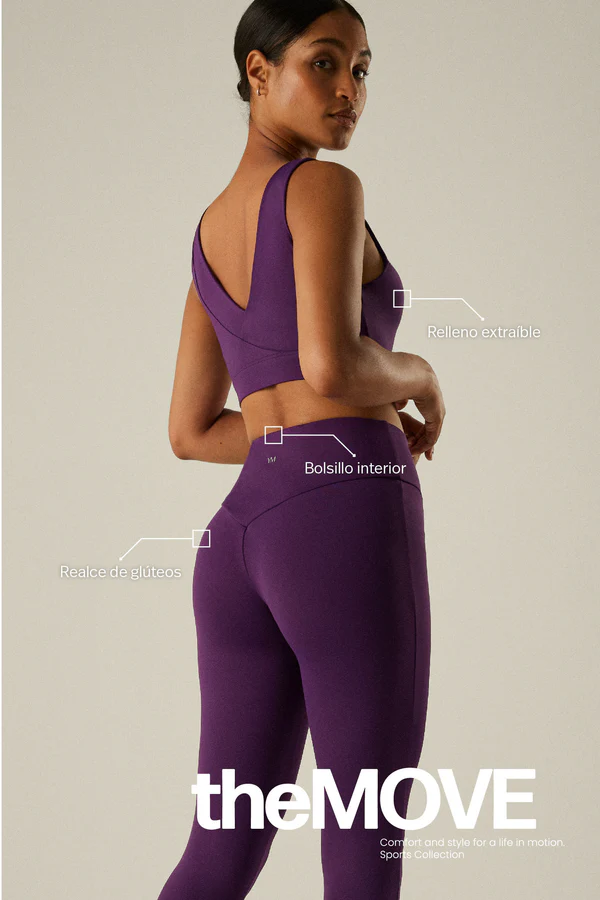 SUJETADOR DEPORTIVO MORADO YSABEL MORA PLUM