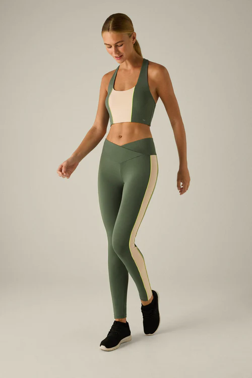 Sujetador deportivo color block verde