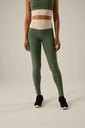 Leggings deportivo bolsillo interior efecto vientre plano verde YM