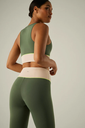 Leggings deportivo bolsillo interior efecto vientre plano verde YM