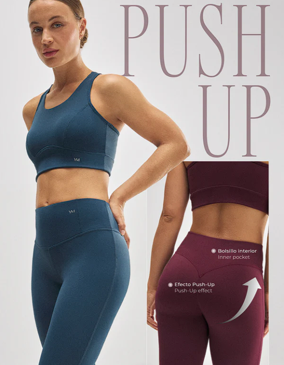 Leggings deportivos ysabel mora efecto push-up burdeos