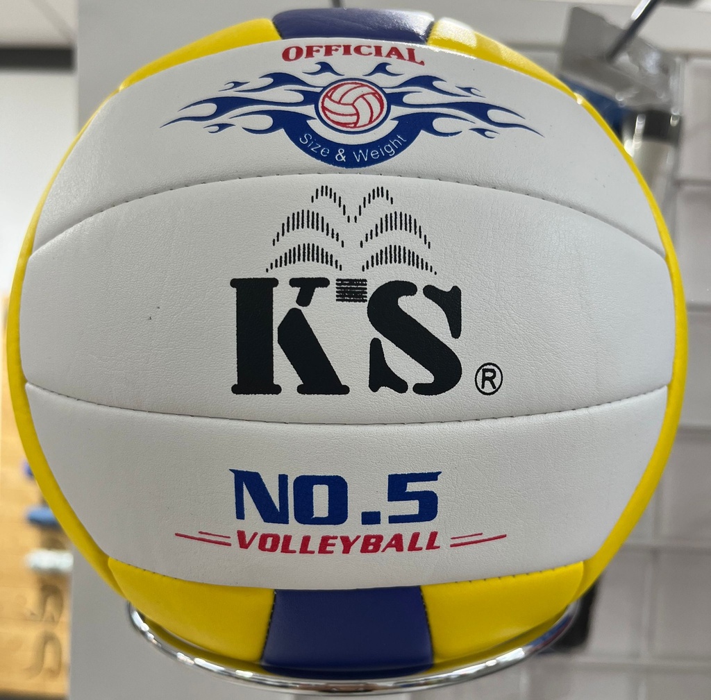 BALÓN VOLEIBOL KS PU Nº 5 BLANCO AMARILLO AZUL