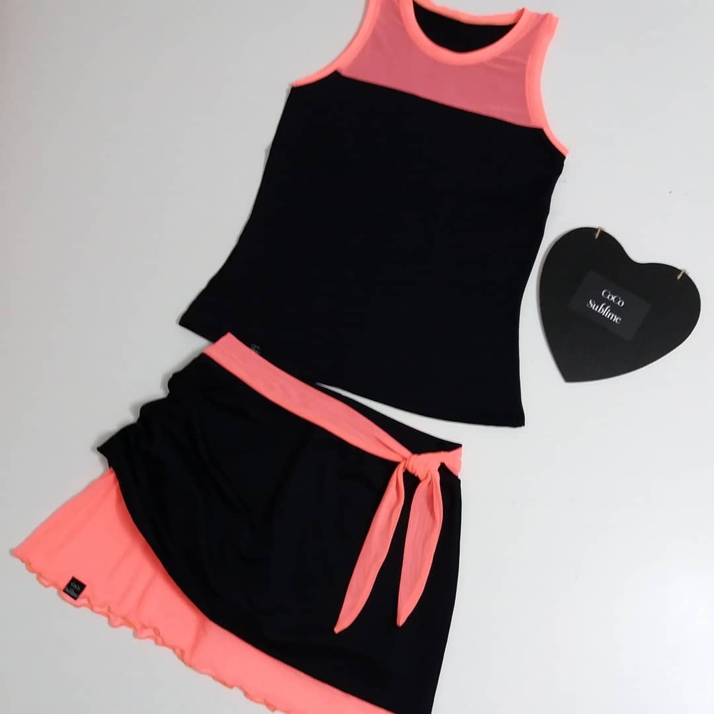 COCO SUBLIME FALDA NEGRA SALMÓN