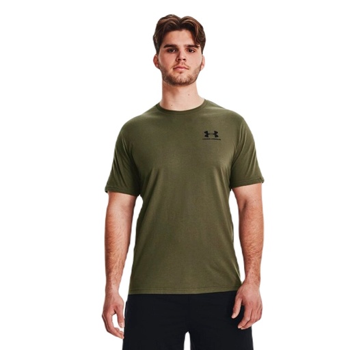 Camiseta UA Sportstyle con logotipo a la izquierda del pecho VERDE